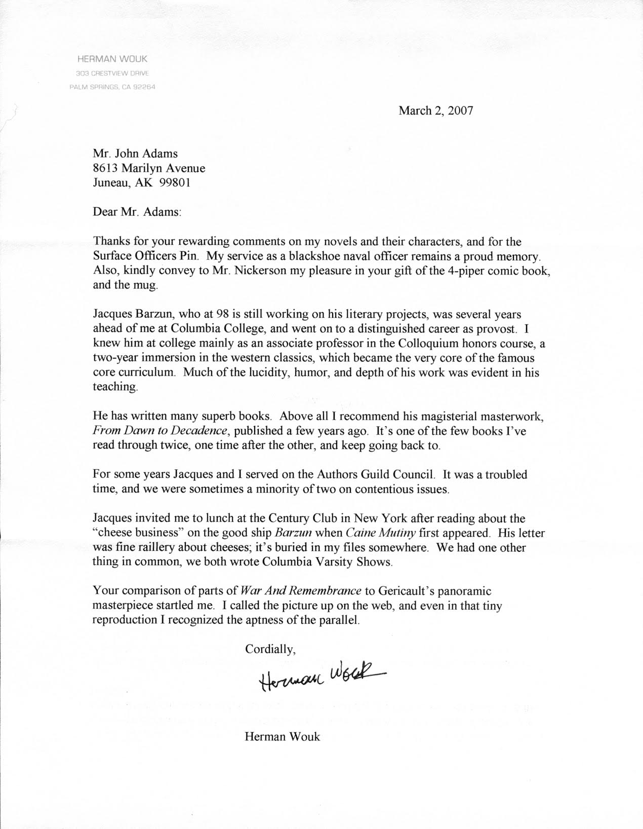 Letter to John Adams